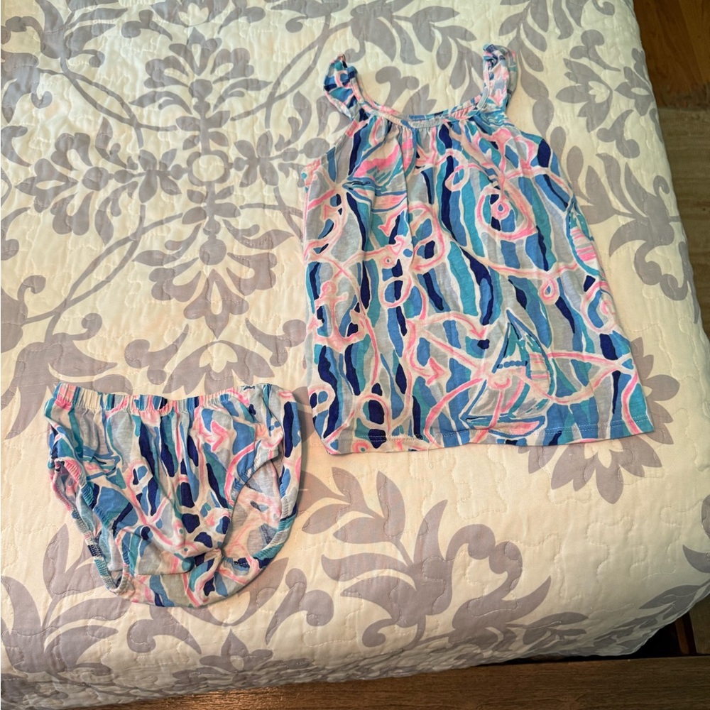Lilly Pulitzer Baby Dress in Blue and Pink